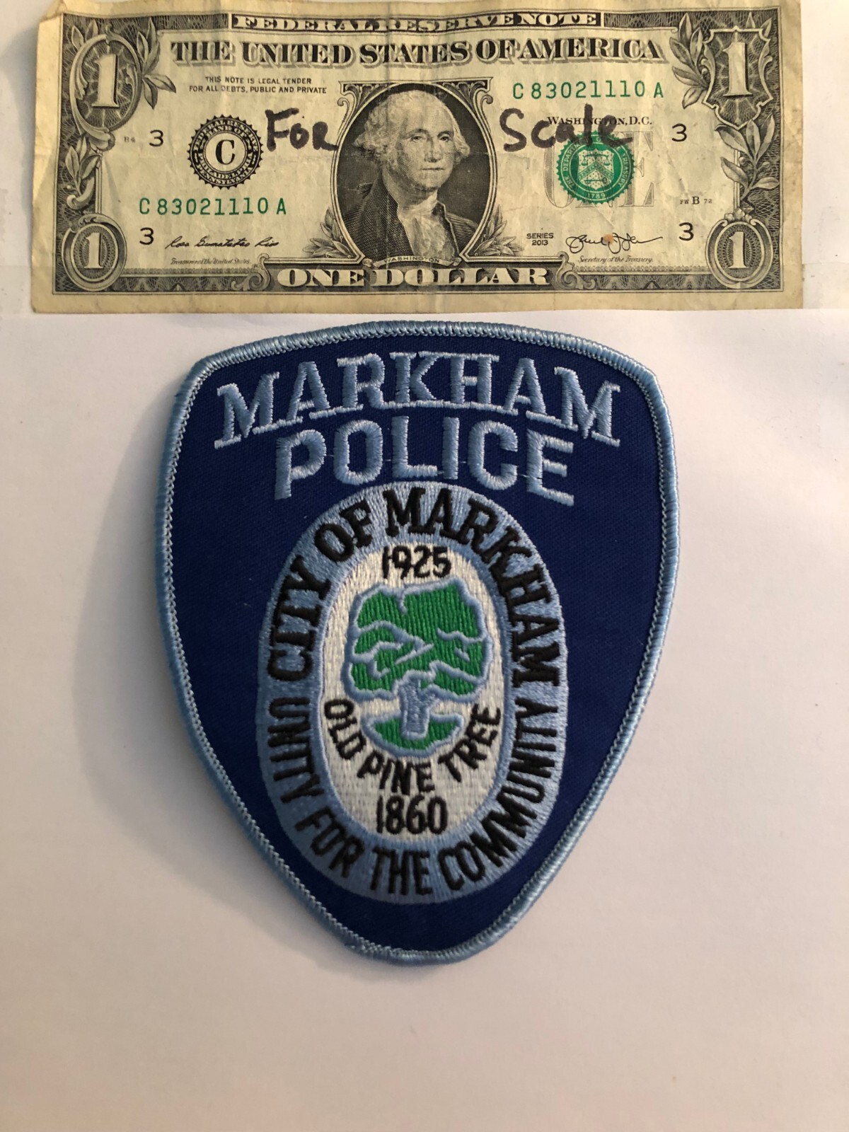 Markham Illinois Police Patch Un-sewn great condition