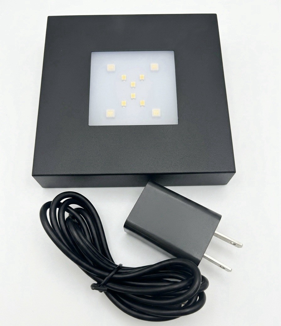 LED Light Base for 3D Crystal, USB Display Stand Color Changing Square Black