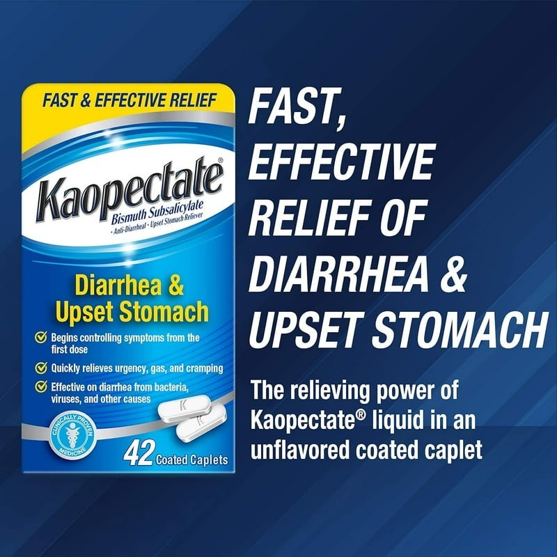 Kaopectate Multi-Symptom Relief Antidiarrheal Upset Stomach 42 Count(2 PACK)