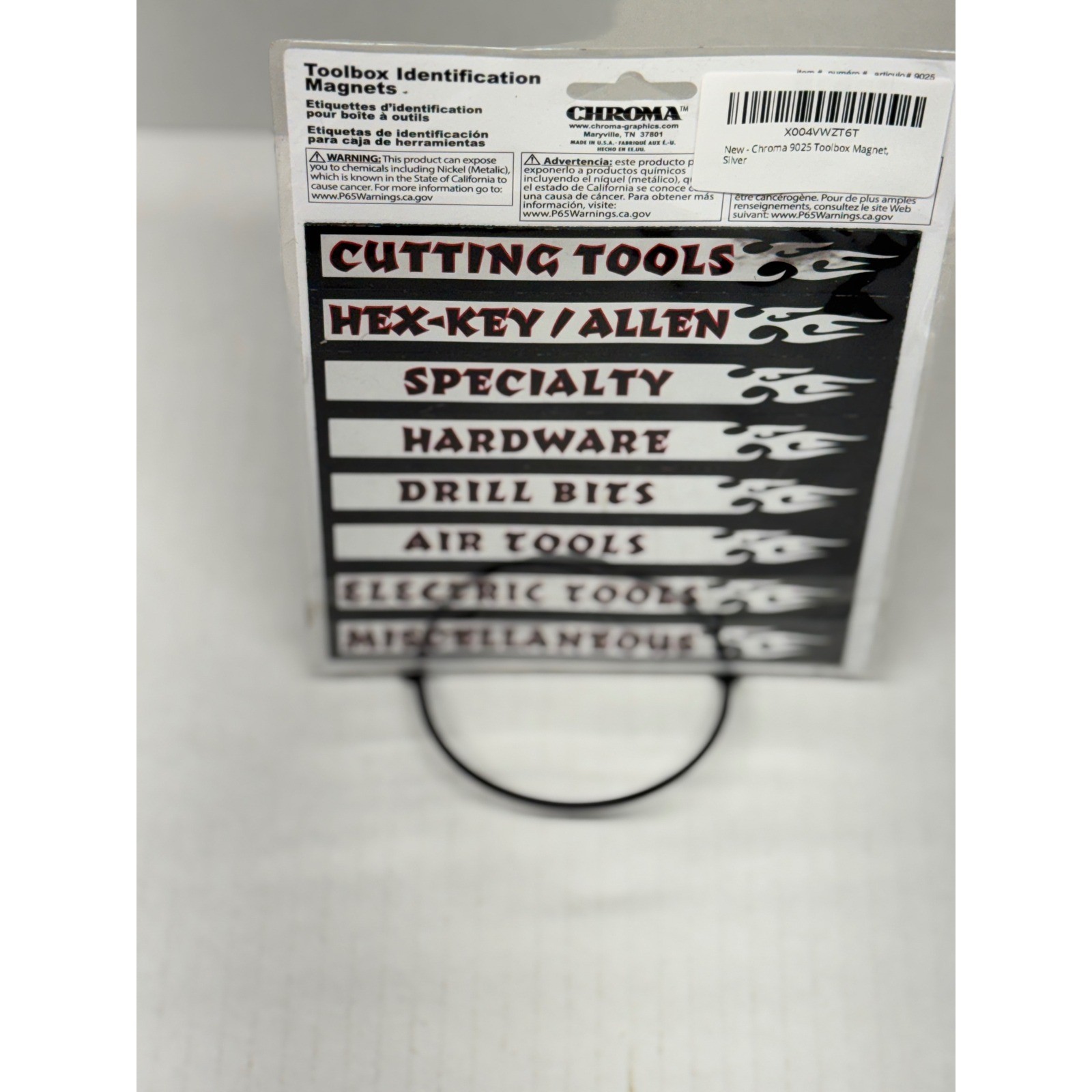 Chroma 9025 Toolbox Identification Magnets 16pc Chrome Flame Tool Chest Labels