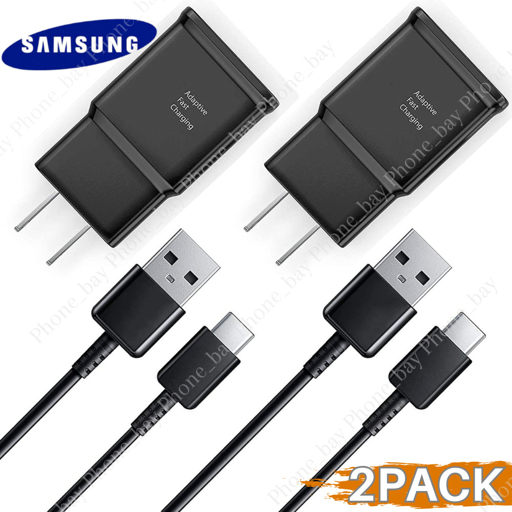 2 Pack For Samsung Galaxy S21 S20 A51 A14 A13 5G A12 Fast Charger & USB-C Cable
