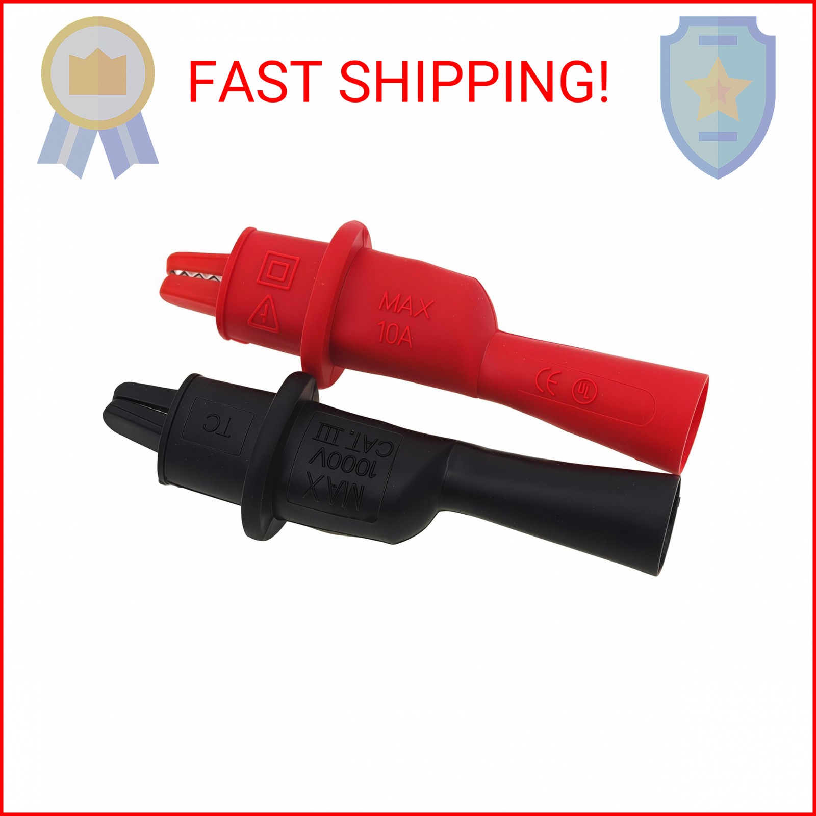 TestHelper AC15 Insulated Test Probe Push On Alligator Clips Crocodile Clamps Us