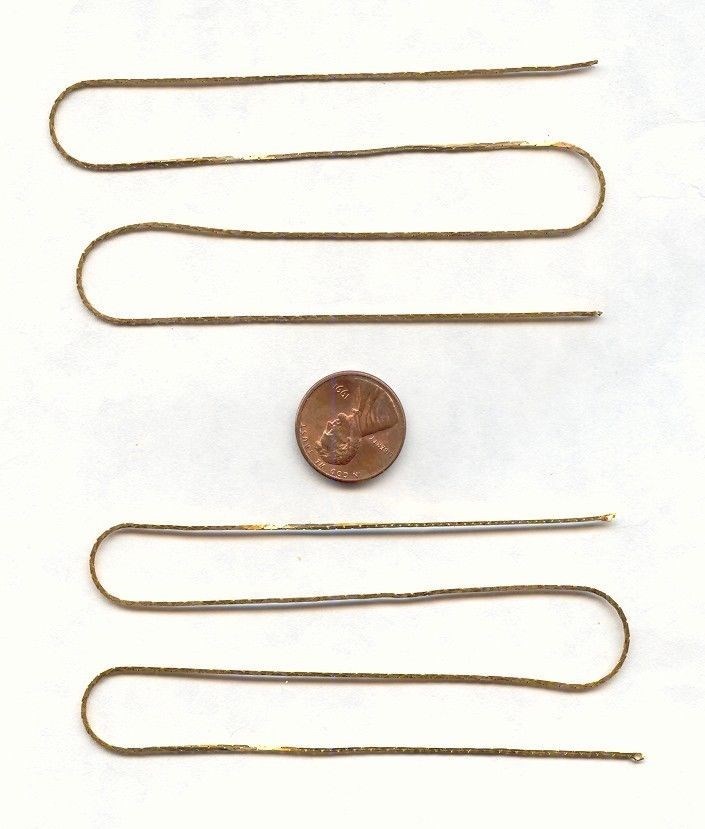 4 VINTAGE SOLID BRASS .5mm. WIDE COBRA CHAIN 15" LOOPED END SECTIONS CH95