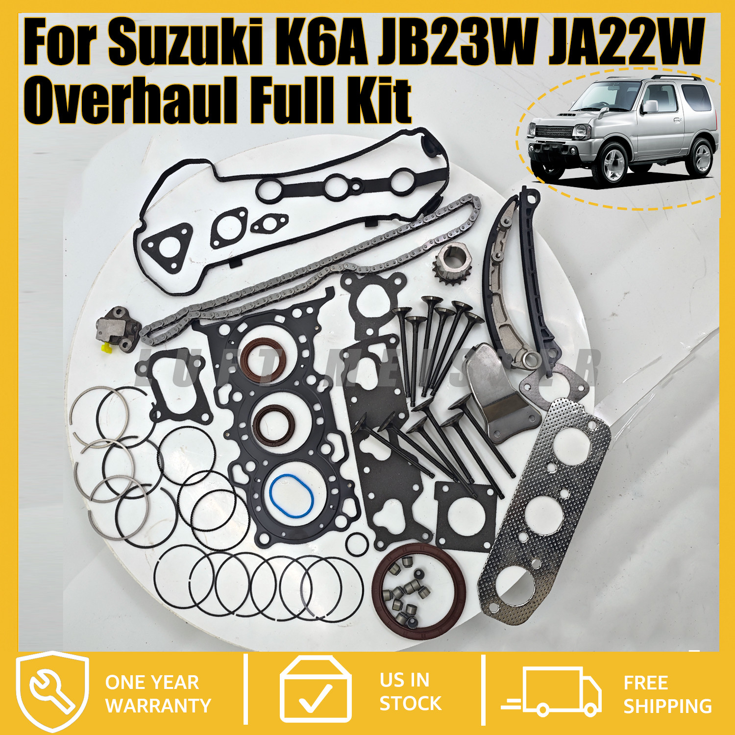 Overhaul Full Kit FOR Suzuki K6A Engine Repair Jimny JB23W JA22W gasket piston
