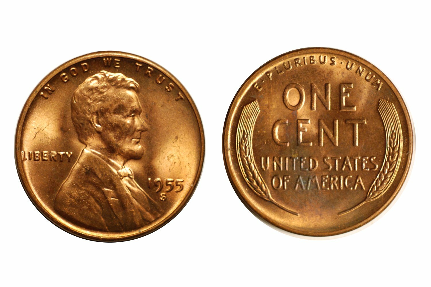 1955-S  Lincoln cent -  CONECA RPM-004  Choice BU red #271