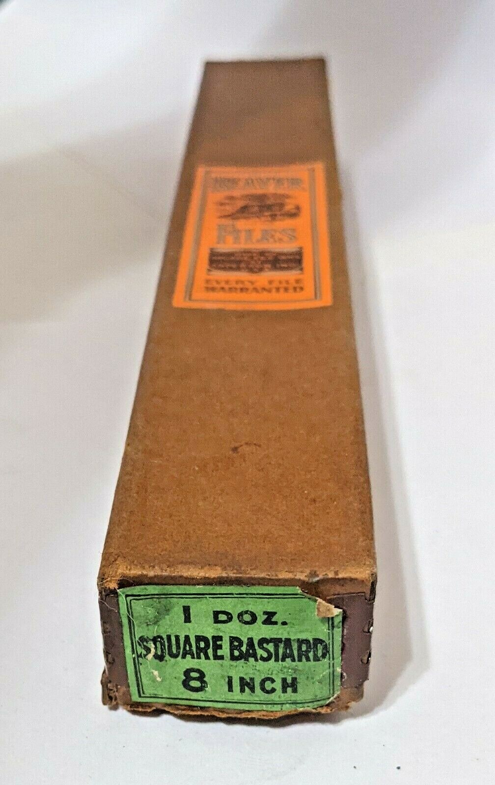 8" SQUARE BASTARD FILE VINTAGE BEAVER FILES (QTY: 1) USA NOS