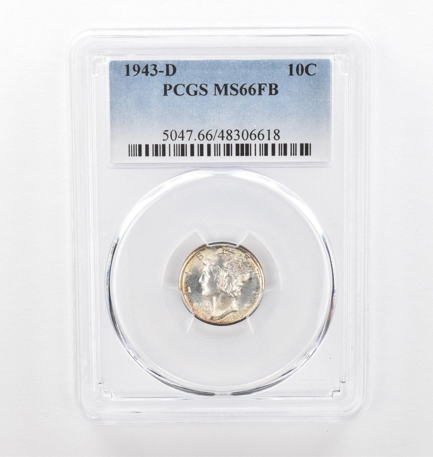 1943-D Mercury Dime MS66 FB PCGS Beautiful Tone *2199