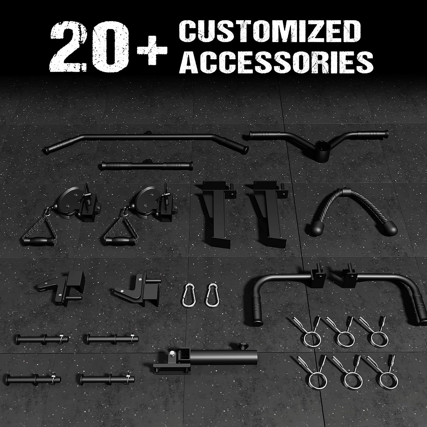 JELENS M21 Smith Machine, Multi-Function Power Cage with Dual Pulley Cable Cross