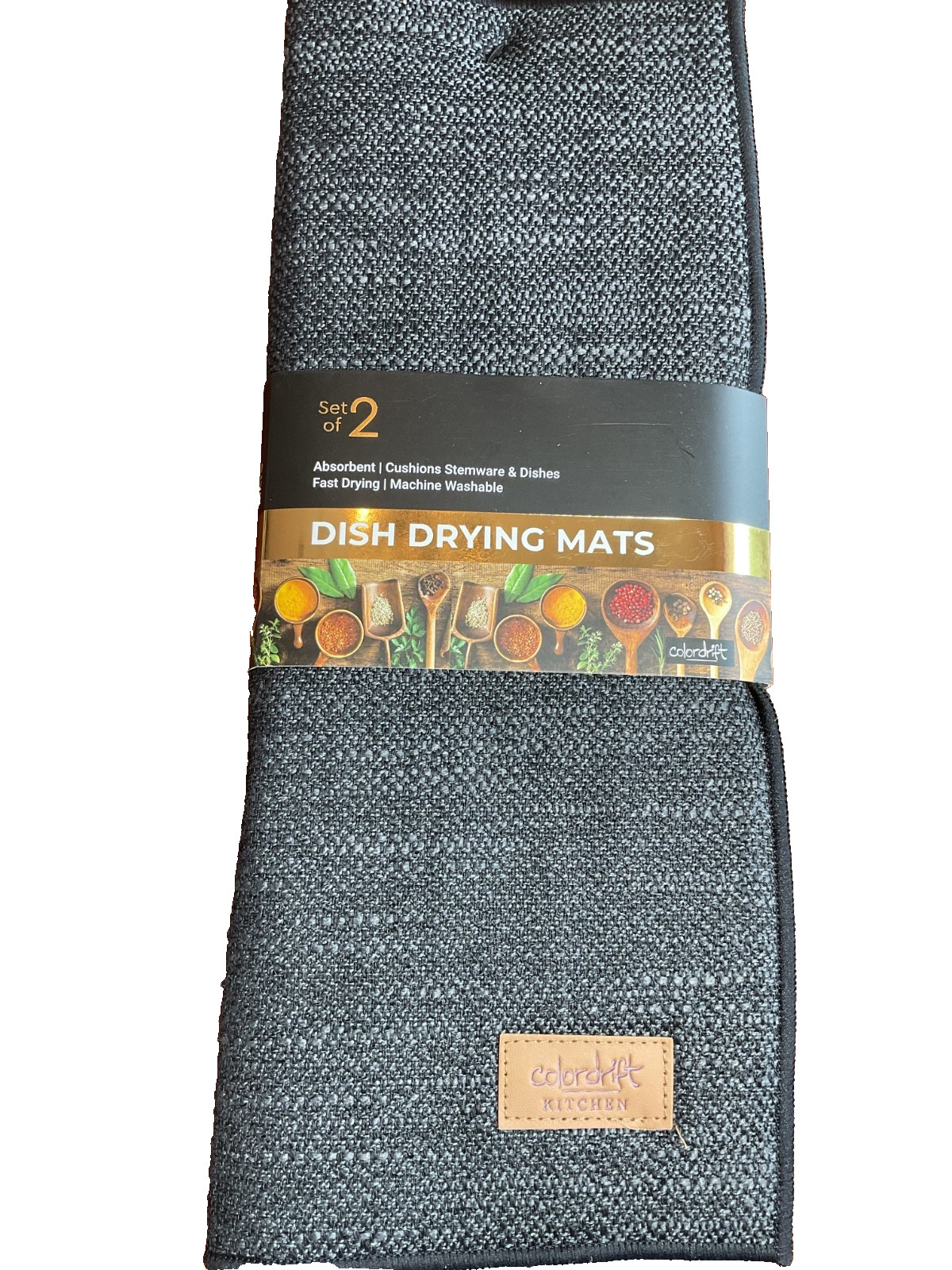 COLORDRIFT DRYING MATS (2) BLACK 16 X 19 100% POLYESTER NIP