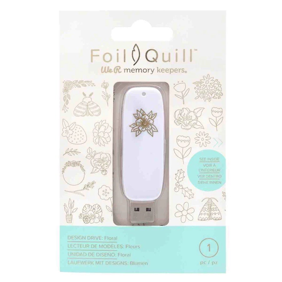 American Crafts, Floral Designs USB Artwork Drive - Foil Quill (3 Pack)
