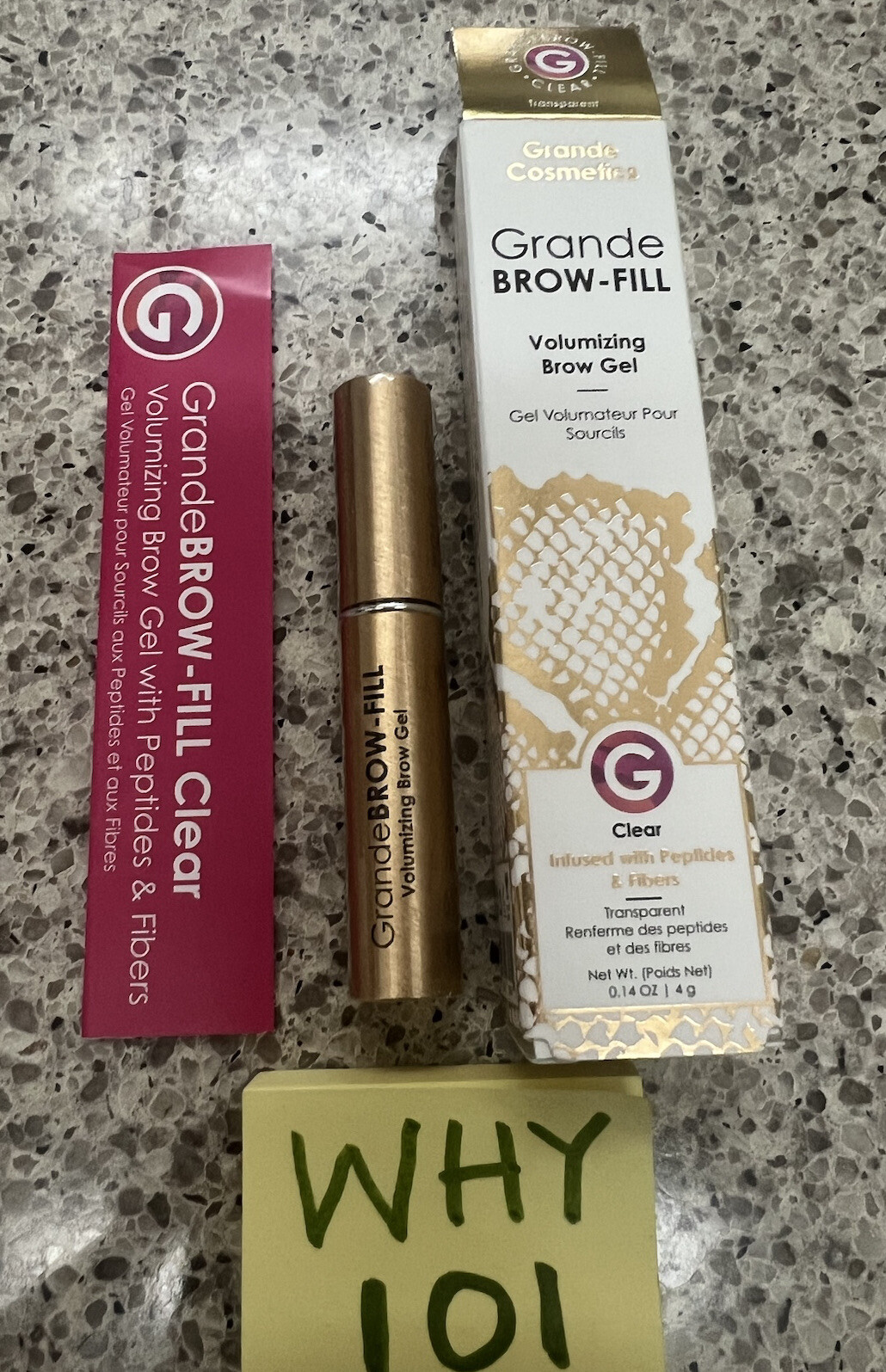 GRANDE Brow  Fill VOLUMIZING BROW GEL CLEAR .14oz/4g FULL SZ FULLY SEALED ITEM
