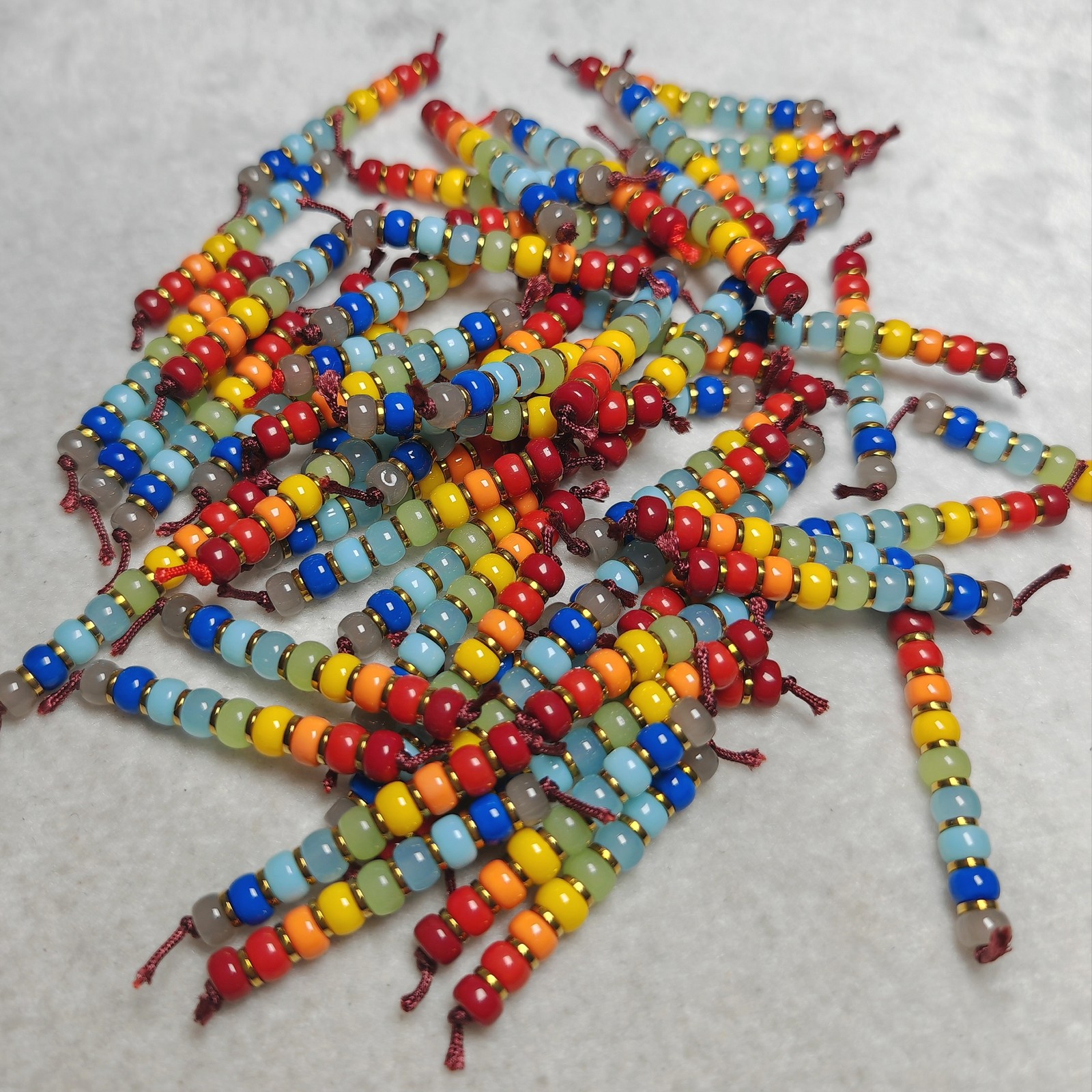 Glass Rainbow Accessories Old Bead DIY Accessories 10PCS 6*4MM