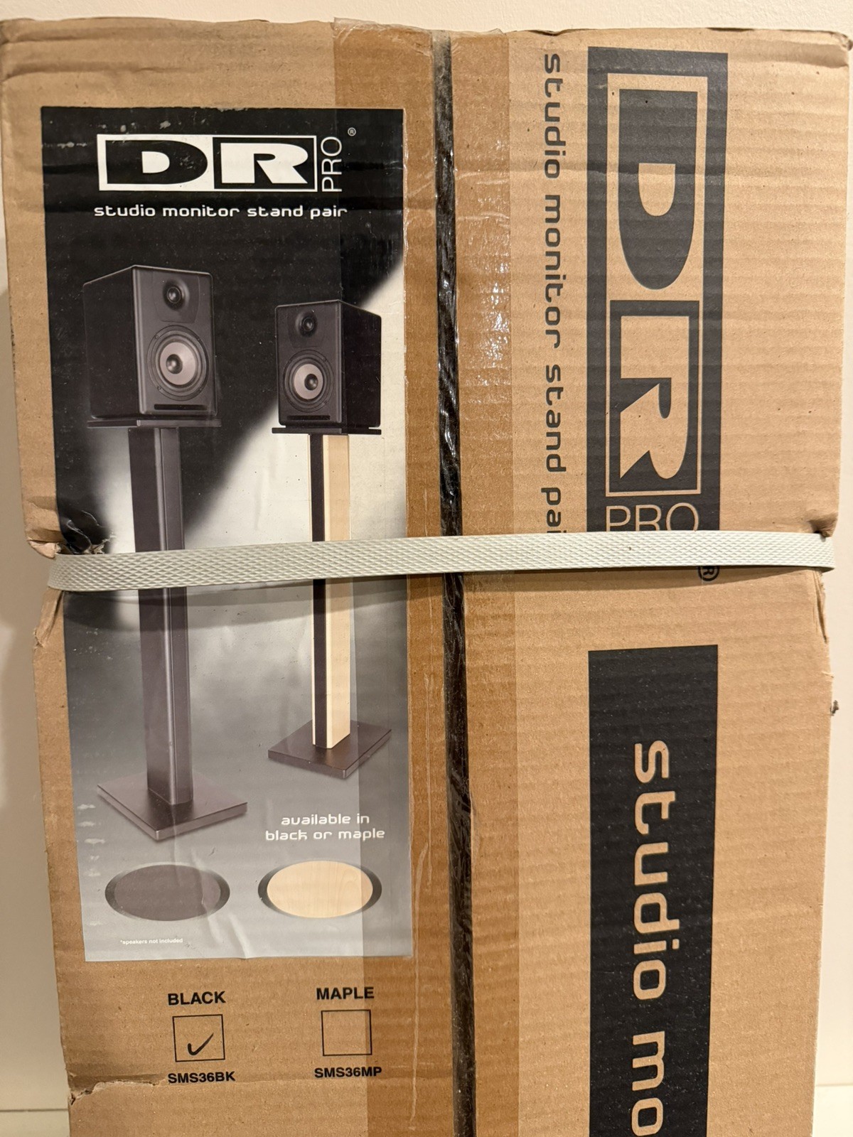 DR Pro  SMS1BK Wood Studio Monitor Stand Set (Black) Brand New / Unopened