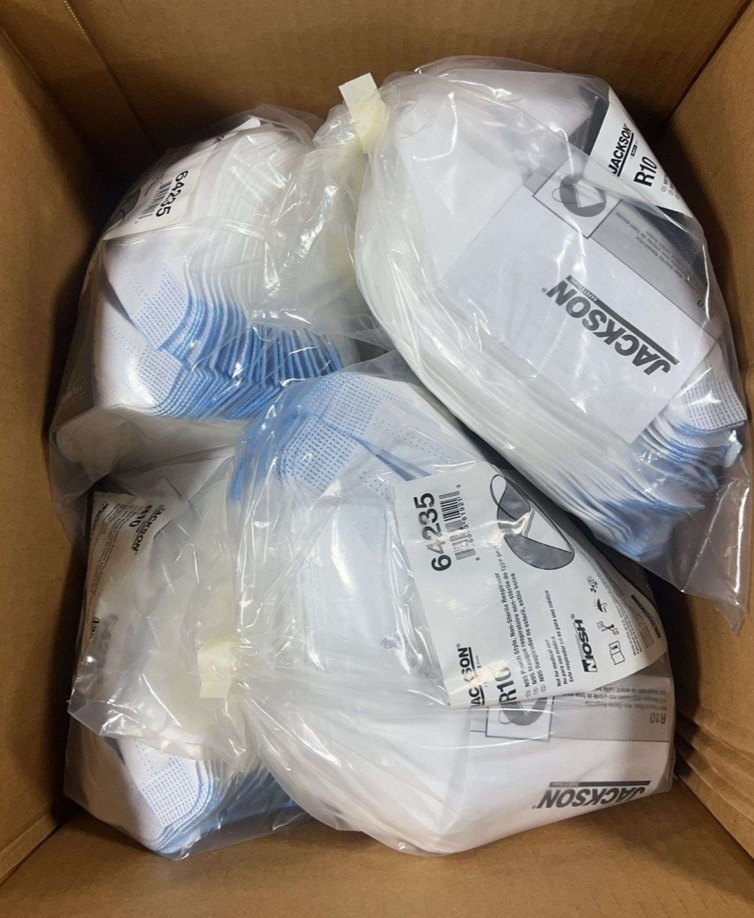 Jackson R10 N95 Respirator Pouch Style Non Sterile Case of 300 Exp2022