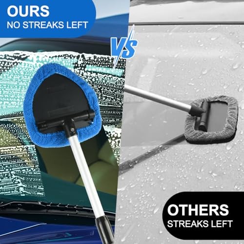 6 Pcs Windshield Cleaning Tool, Car Window Cleaner Kit triangle Blue - Triangle