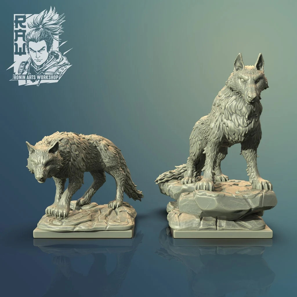 Wolf - 28mm Heroic Fantasy RPG Miniatures - Resin Tabletop Miniature
