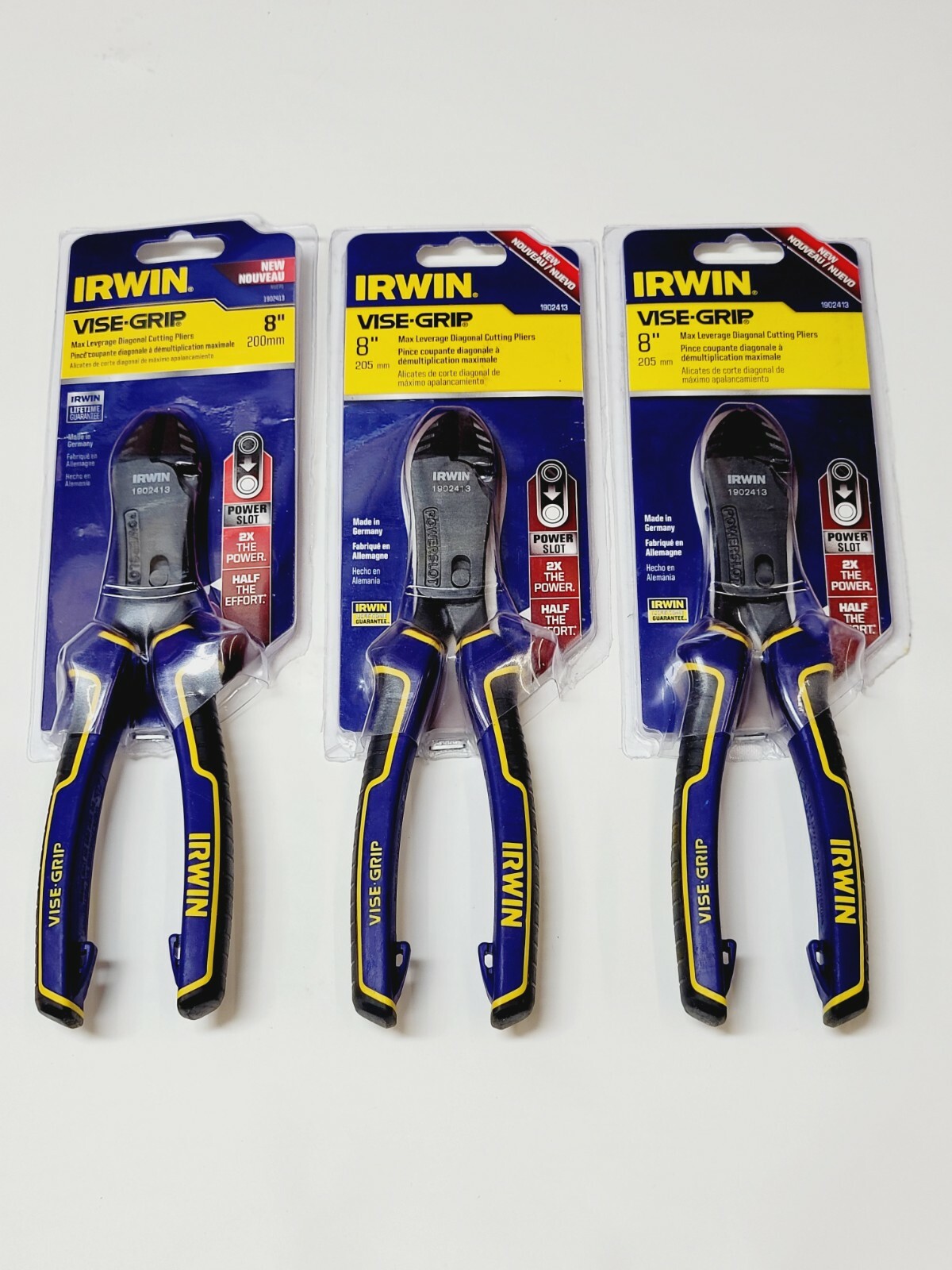 3pk Irwin Cutting Pliers max leverage Powerslot