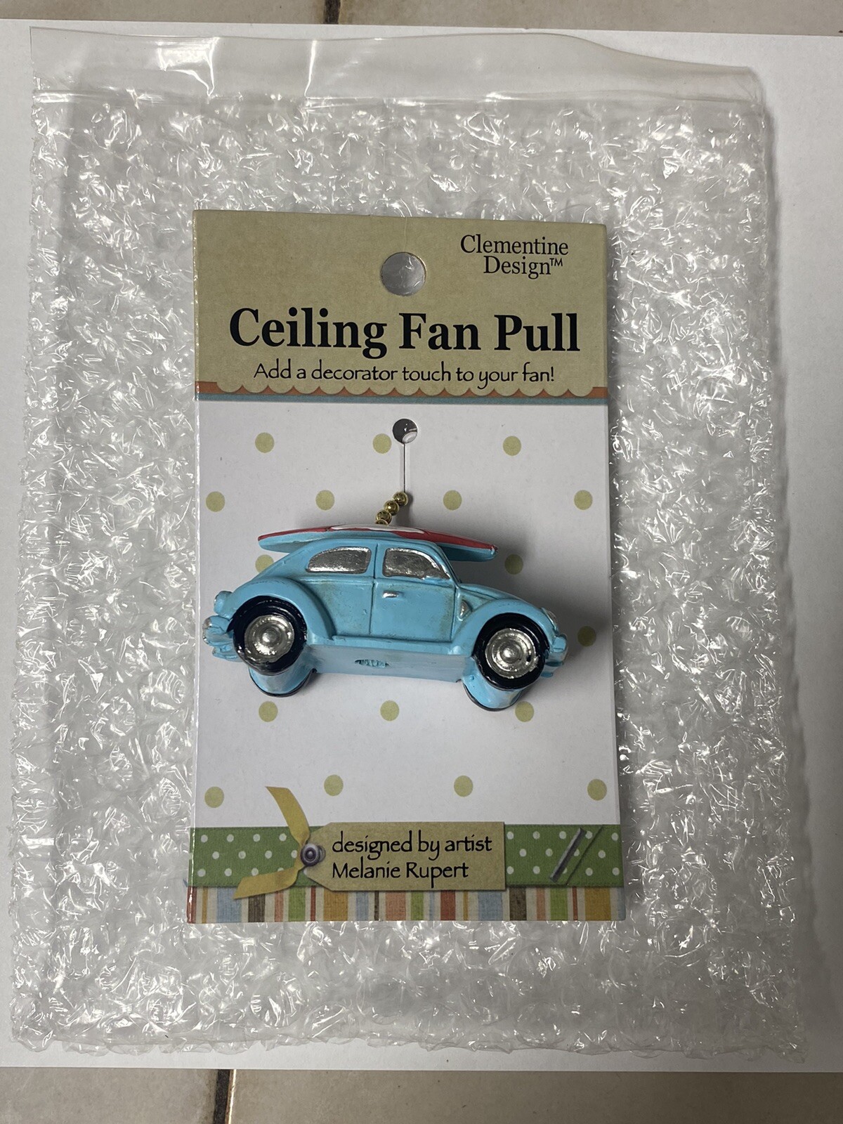 Clementine Design. VW Beetle/Bug Ceiling Fan Pull.
