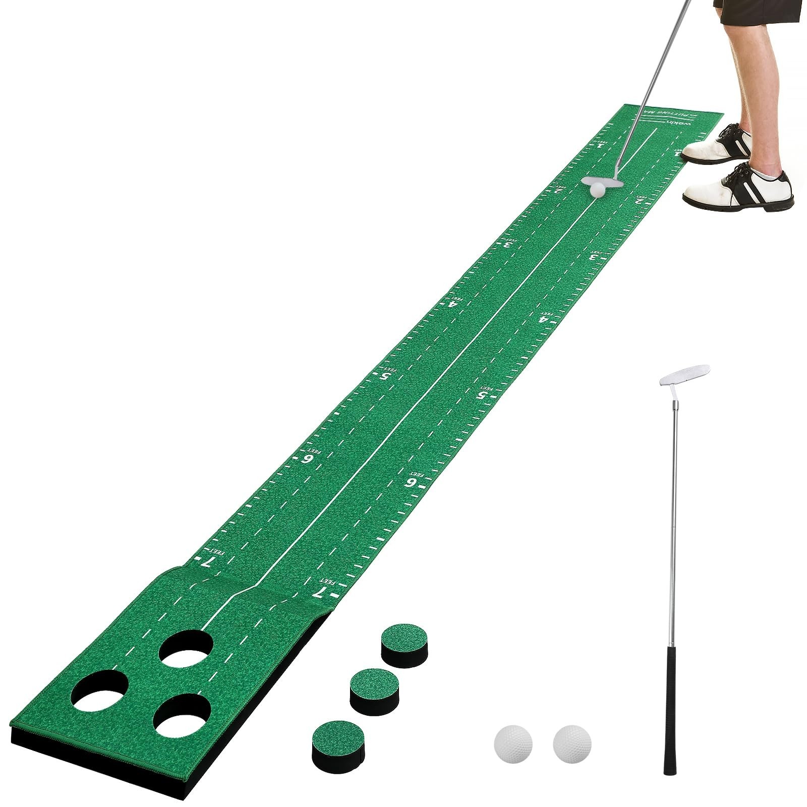 Wekin Indoor Putting Green Game Set, Golf Putting Game with Metal Putter & Go...