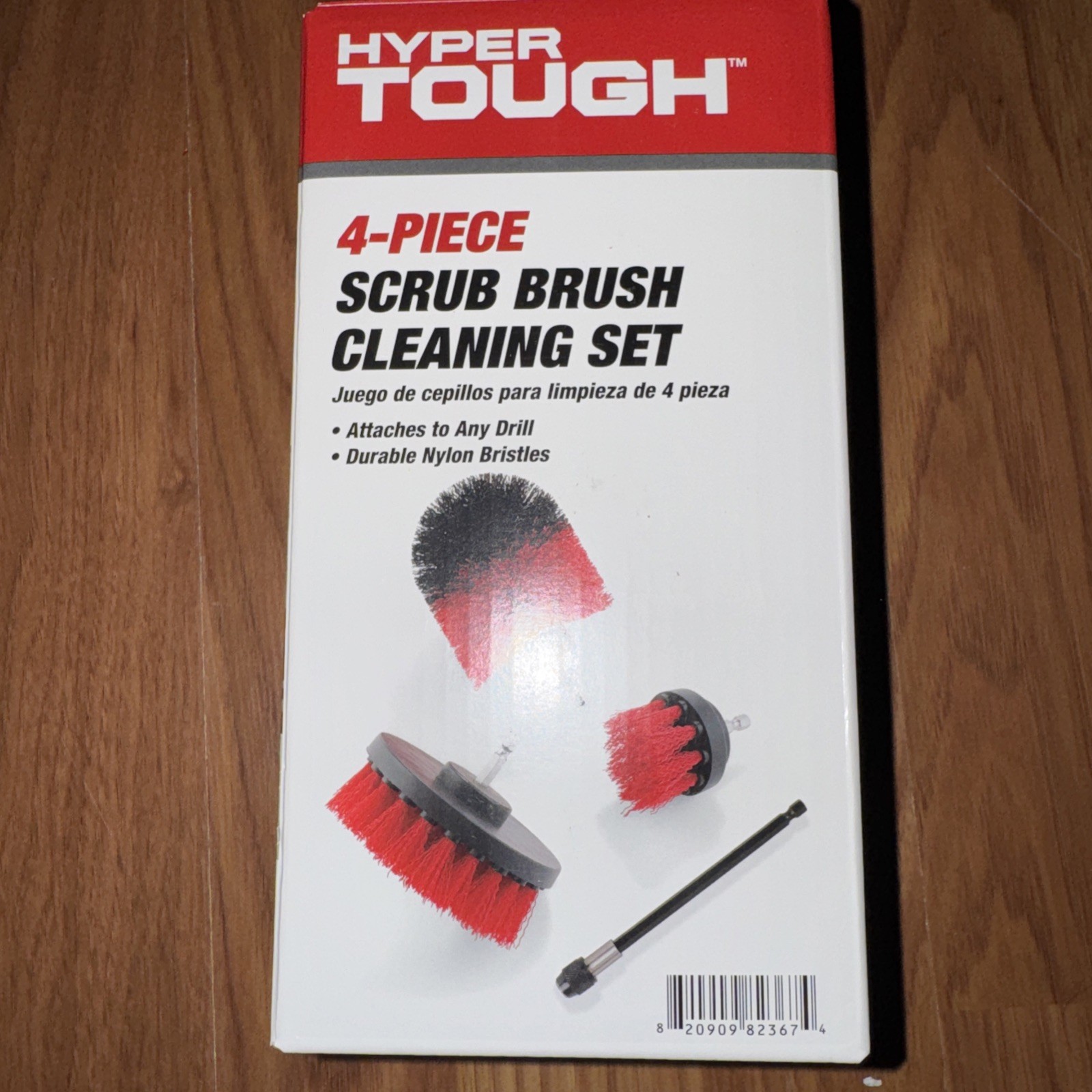 HYPER TOUGH 4-Piece Scrub Brush Cleaning Attachment Set for Electric Drills
