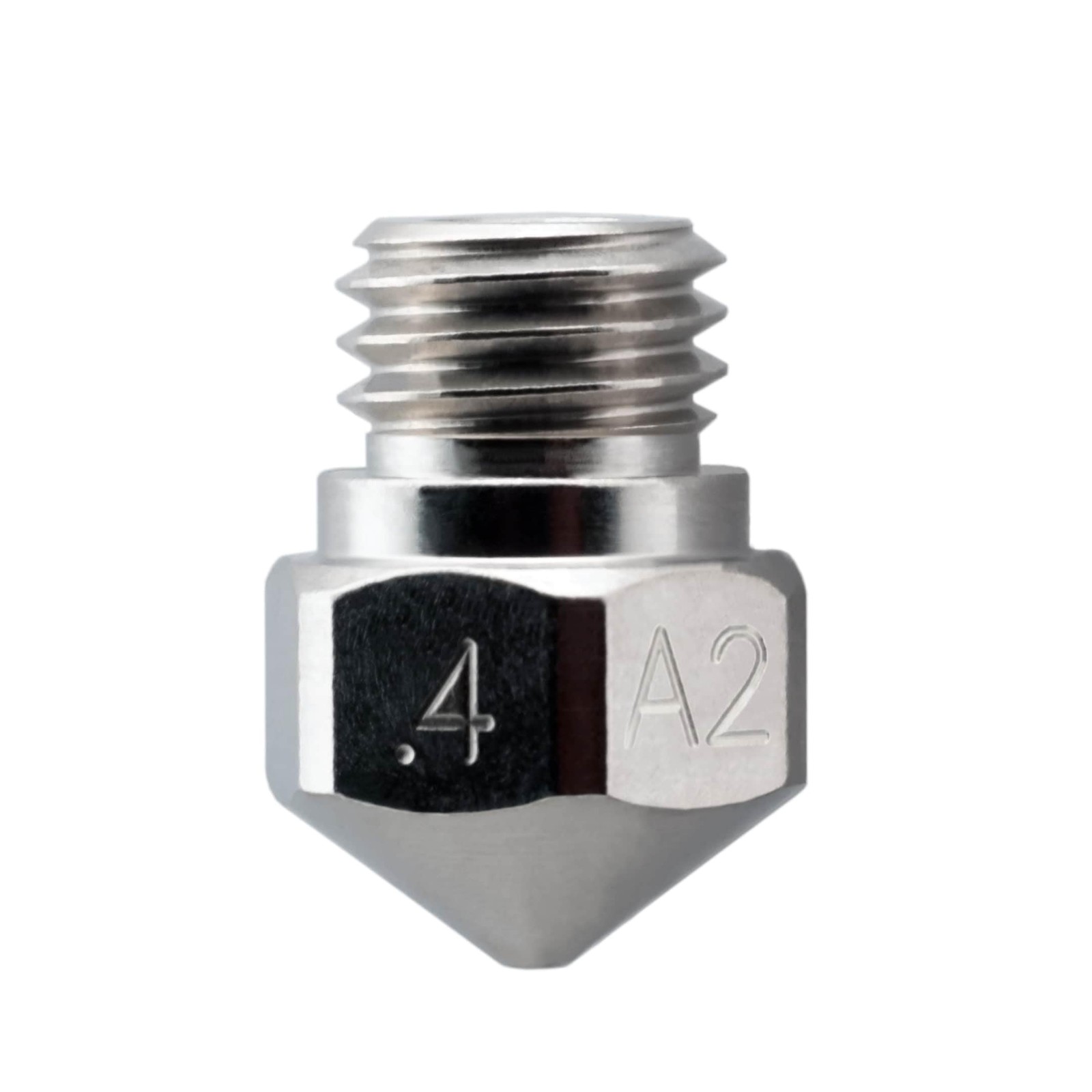 Microswiss Plated A2 Hardened Tool Steel Nozzle MK10 All Metal Hotend .4mm