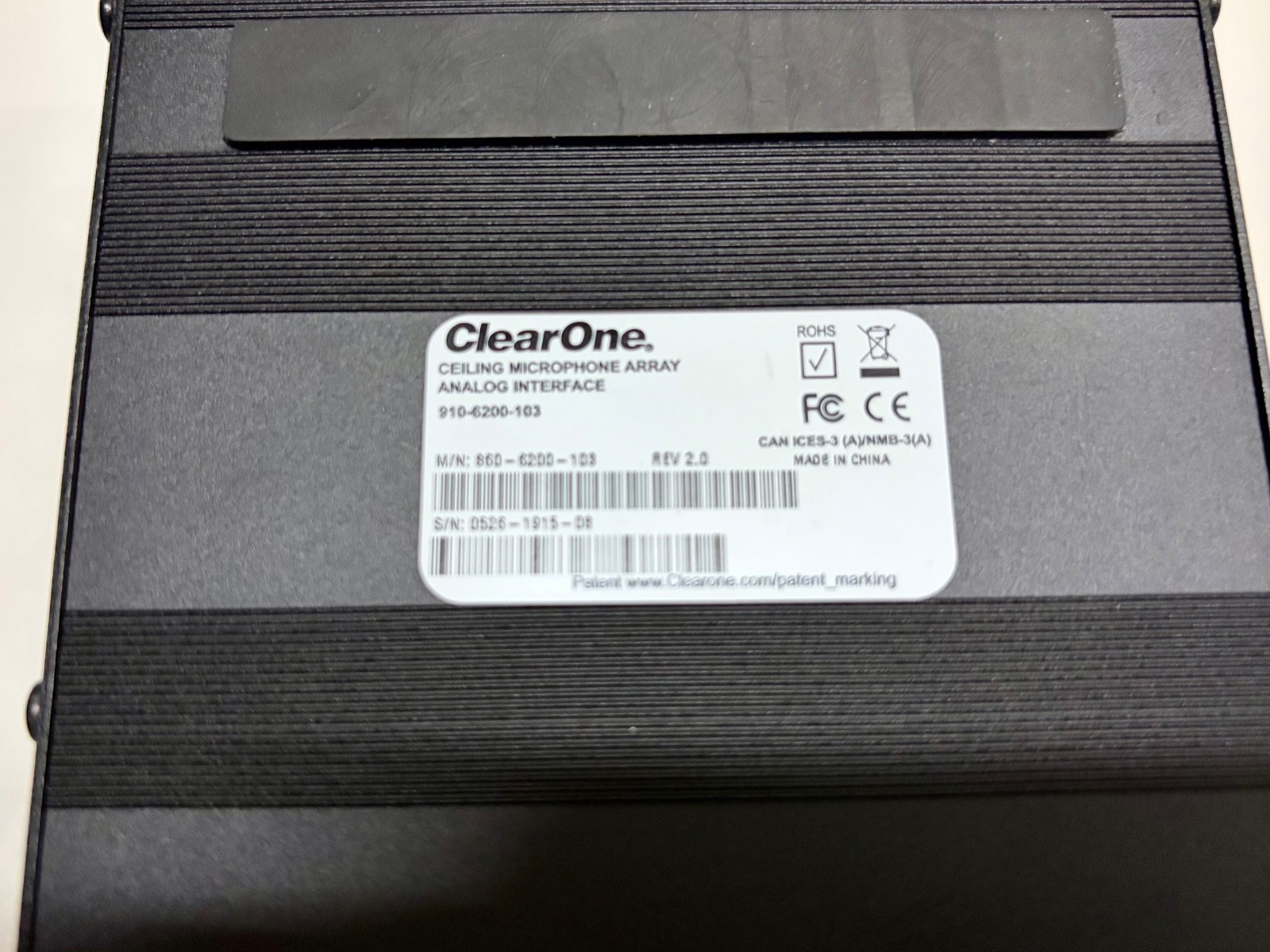 CLEARONE CEILING MIC ARRAY ANALOG X INTERFACE BOX