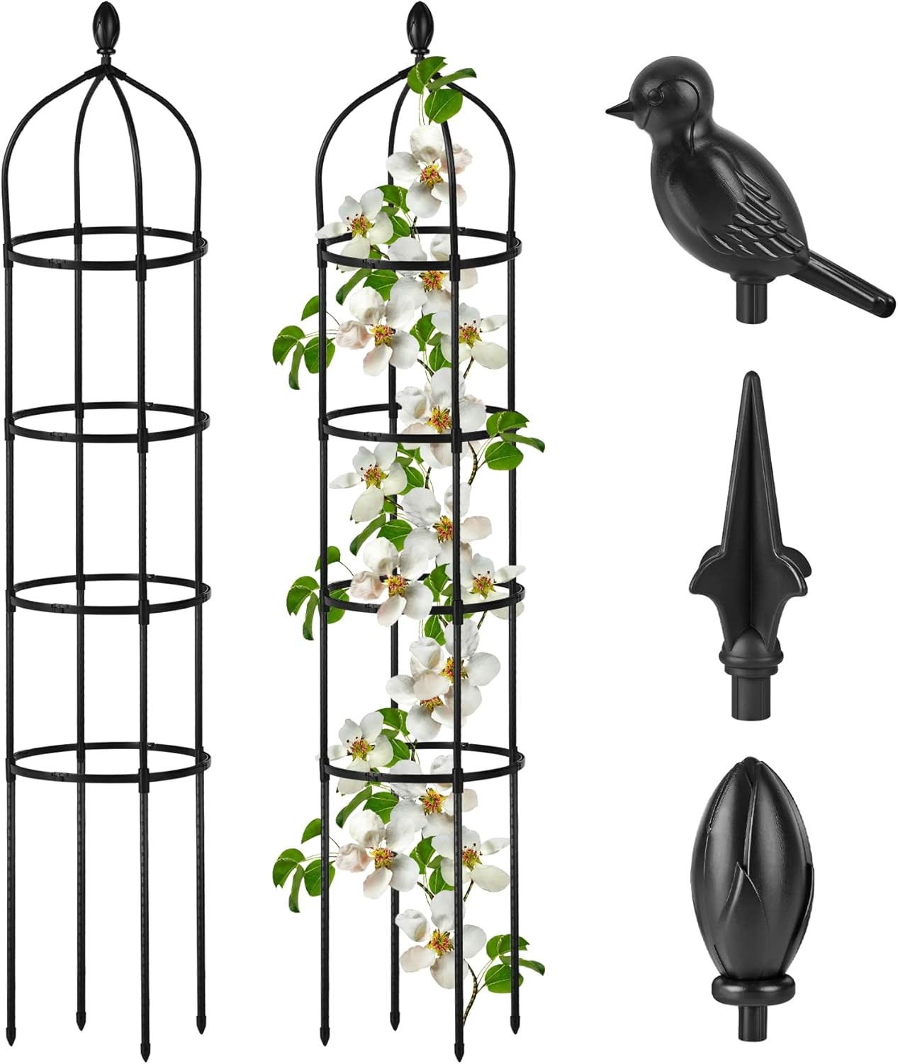 Garden Obelisk Trellis for Climbing Plants Outdoor 6 Ft 6 Ft(1 Pcs), Black