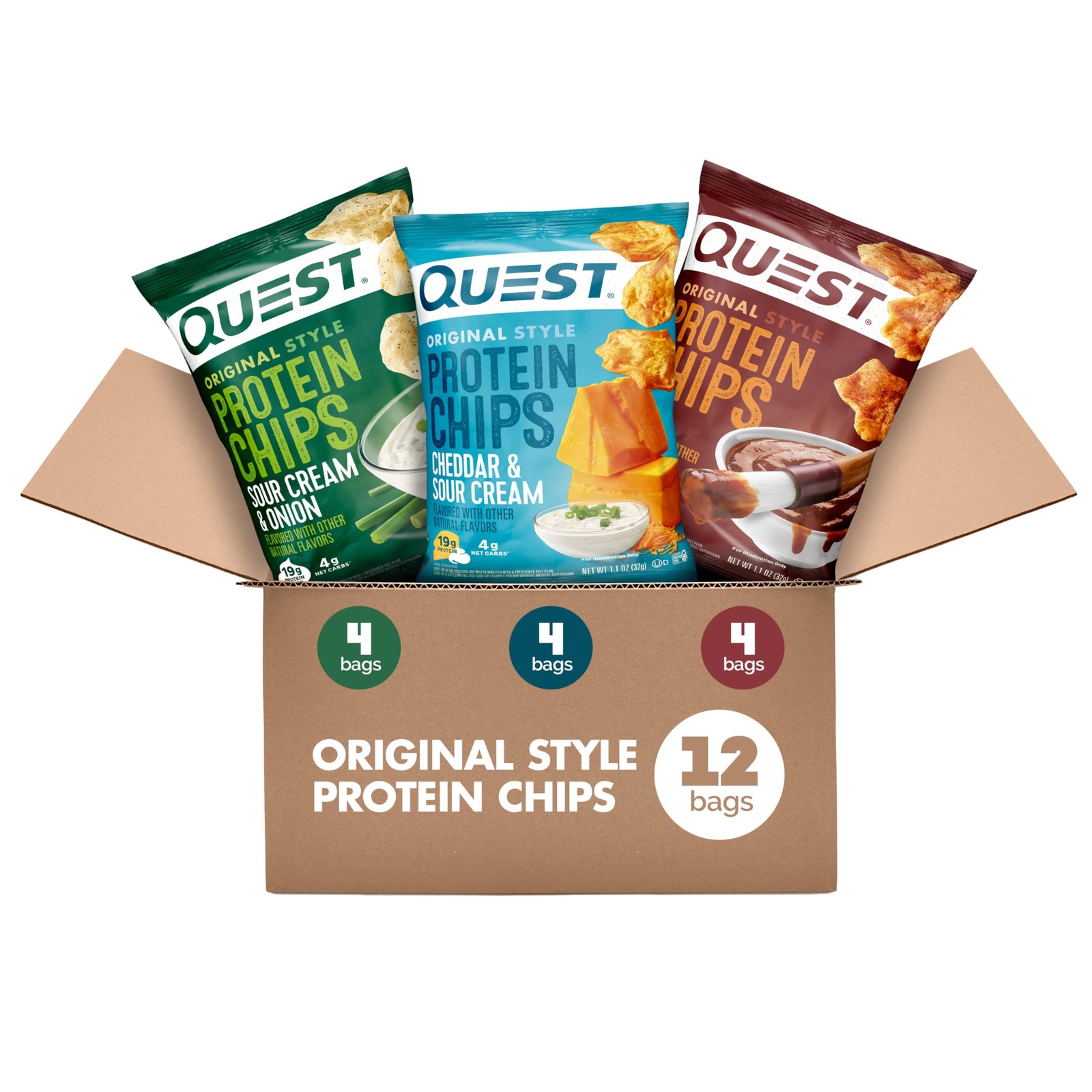 Quest Nutrition Protein Chips Variety Pack, BBQ, 1.1 Ounce (Pack of 12)