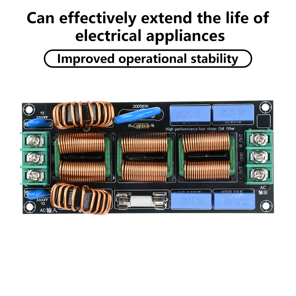 16A EMI Filter Four Level Audio AC220V Power Electromagnetic Interference Filter