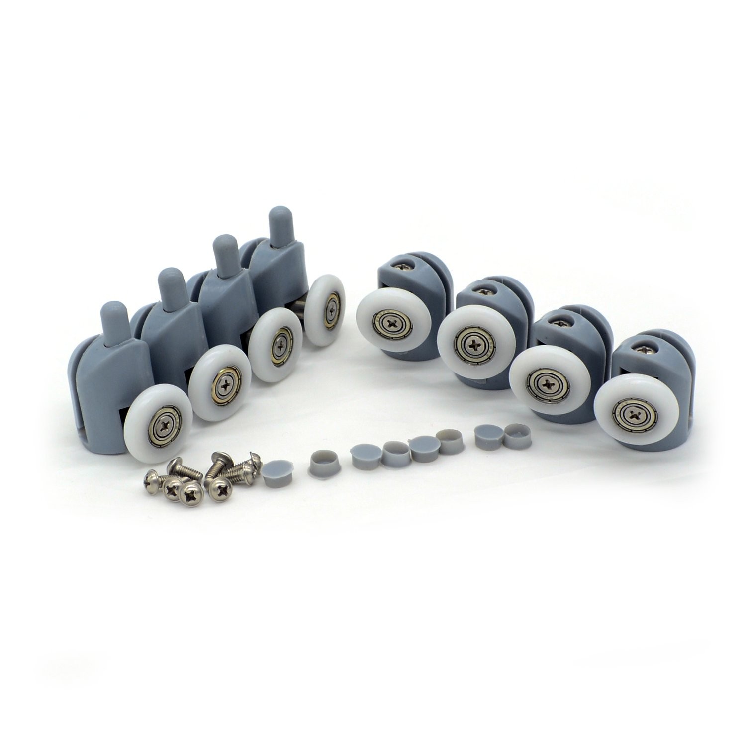 Shower Door Rollers Set, 8 Pack 23mm Wheels for DIY Replacement (4 Upper, 4 L...