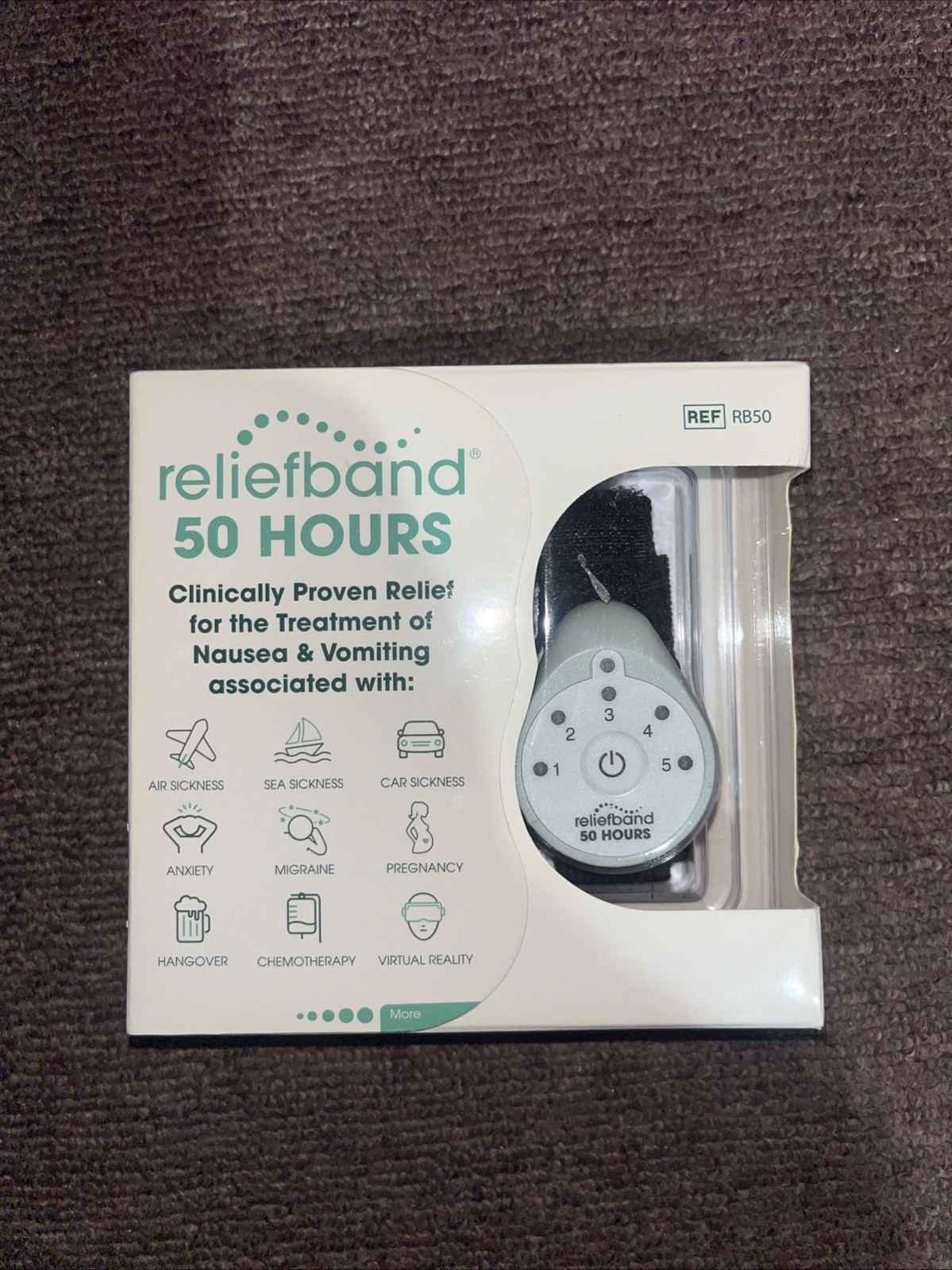 Reliefband 50 Hours Nausea & Vomiting Relief RB50 - New, Open Box!