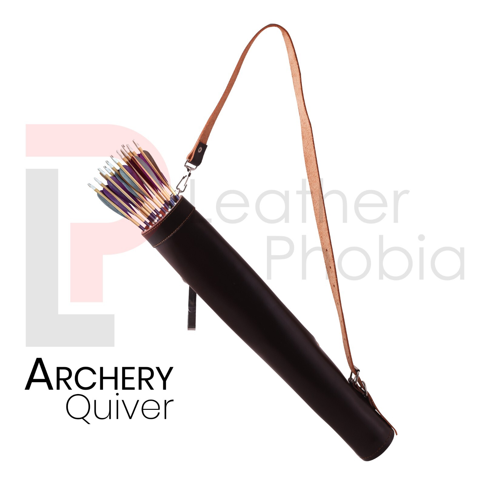 Handmade Traditional Back Quiver – Genuine Cowhide Leather Arrow Holder