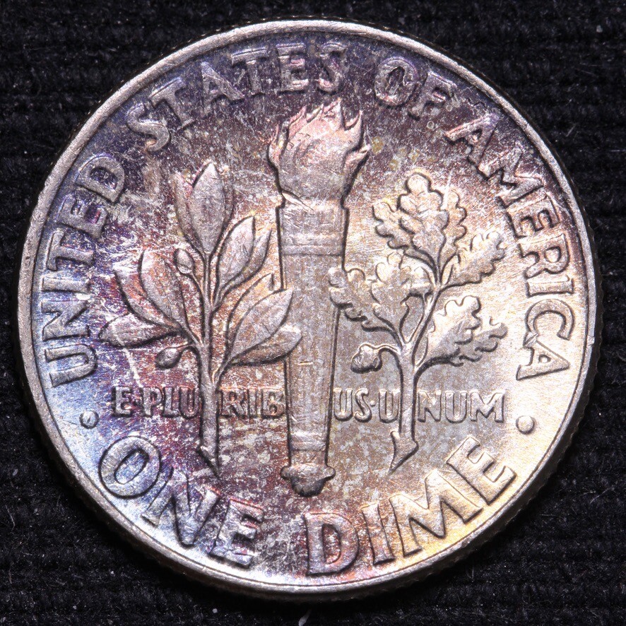 1959 Roosevelt Silver Dime CHOICE BU Nice Color FREE SHIPPING E792 WM
