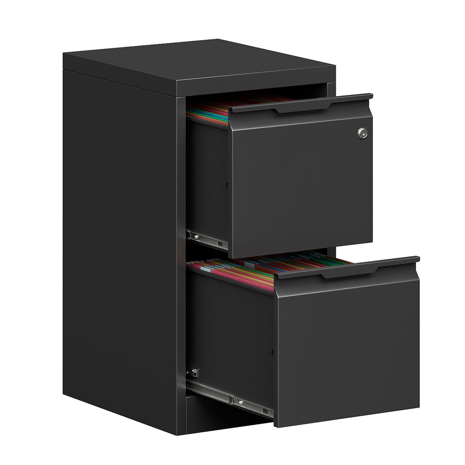 2 Drawer Lockable File Cabinet, Office Metal Filing Cabinet Storage Under Desk
