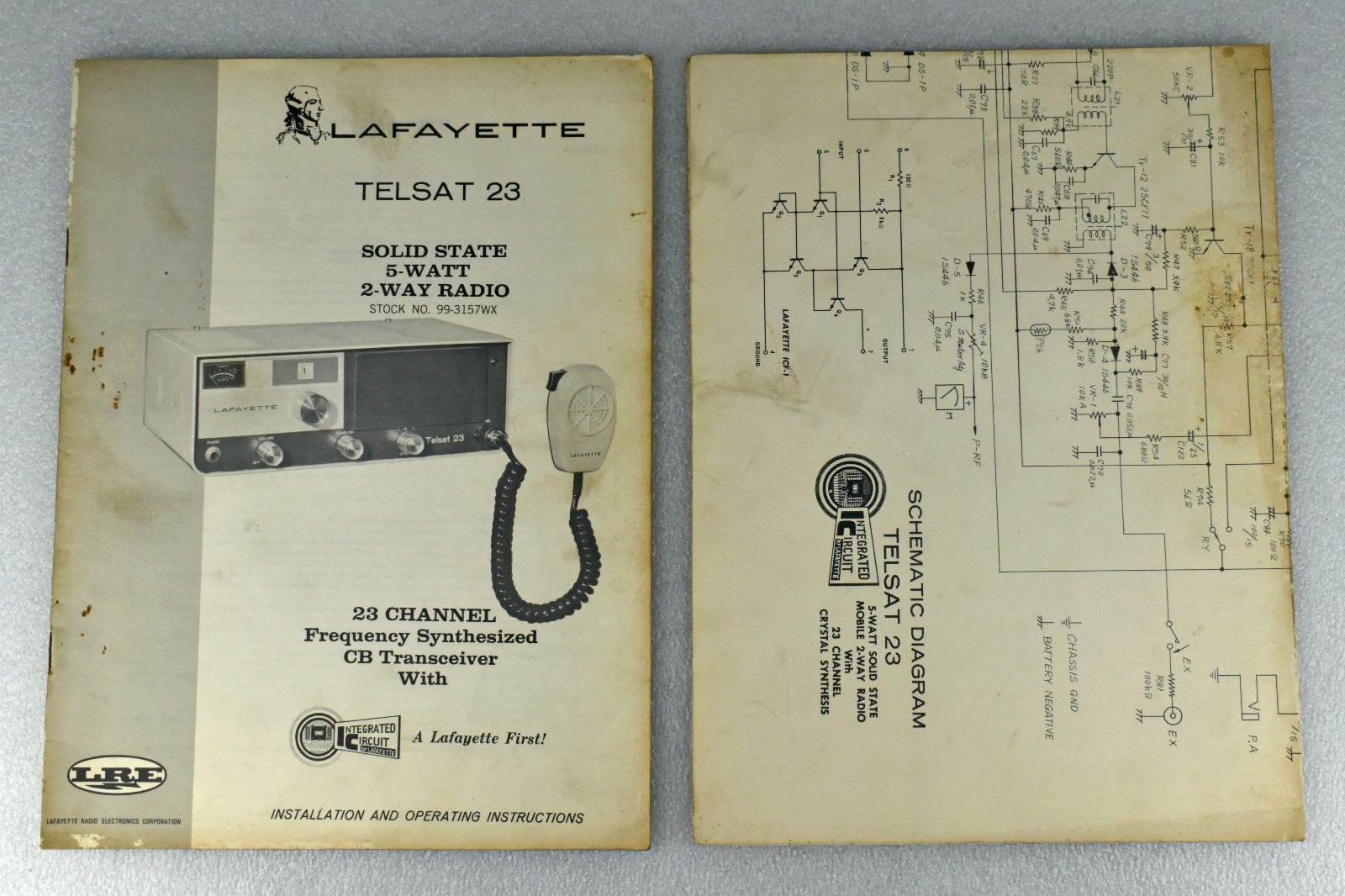 LaFayette CB Transceiver TELSAT 23 (99-3157WX) Operating Manual & Schematic