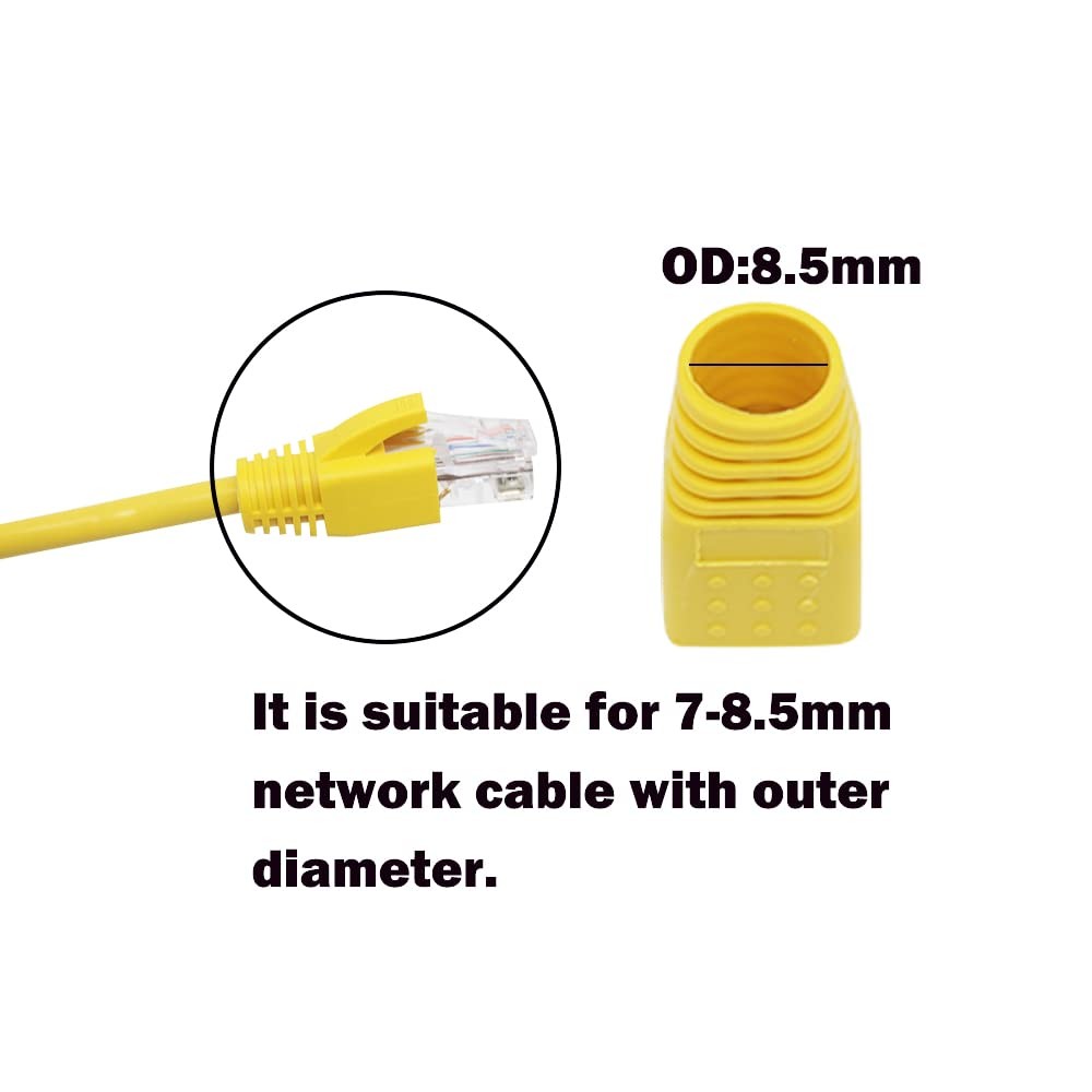 RJ-45 Strain Relief Boots RJ45 Plastic Network Wire,100 Multicolored