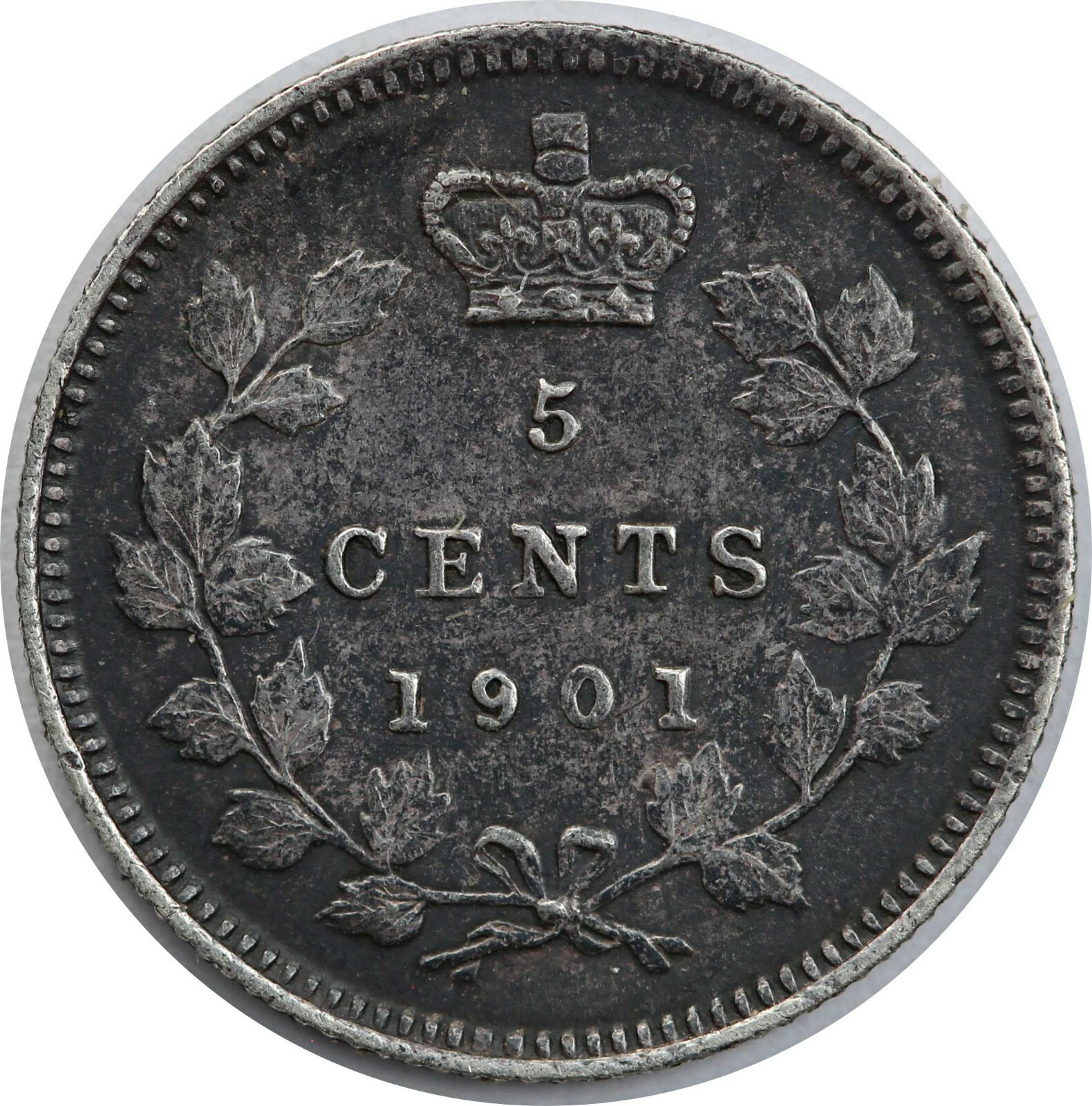1901 Canadian / Canada 5 Cent Silver Half Dime - XF Extra Fine Condition