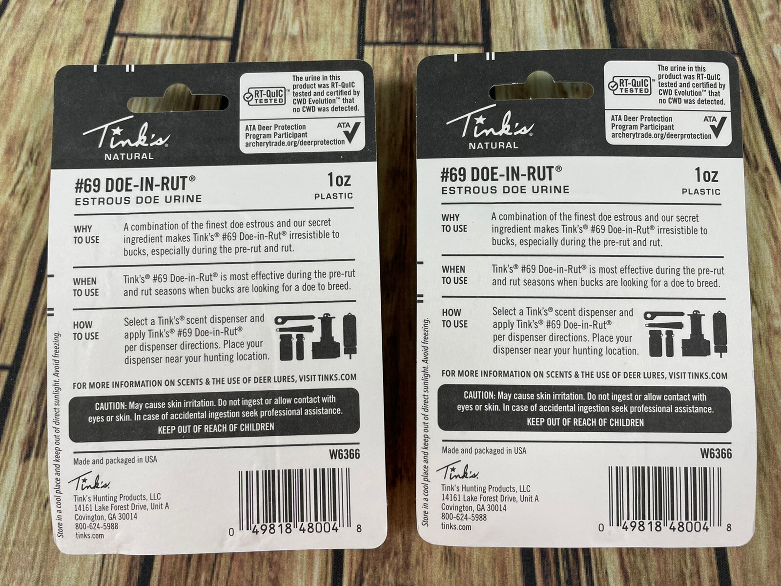 TINK'S Natural Original (2-Packs) 69 Doe-In-Rut Urine Hunting Formula 1oz NIP
