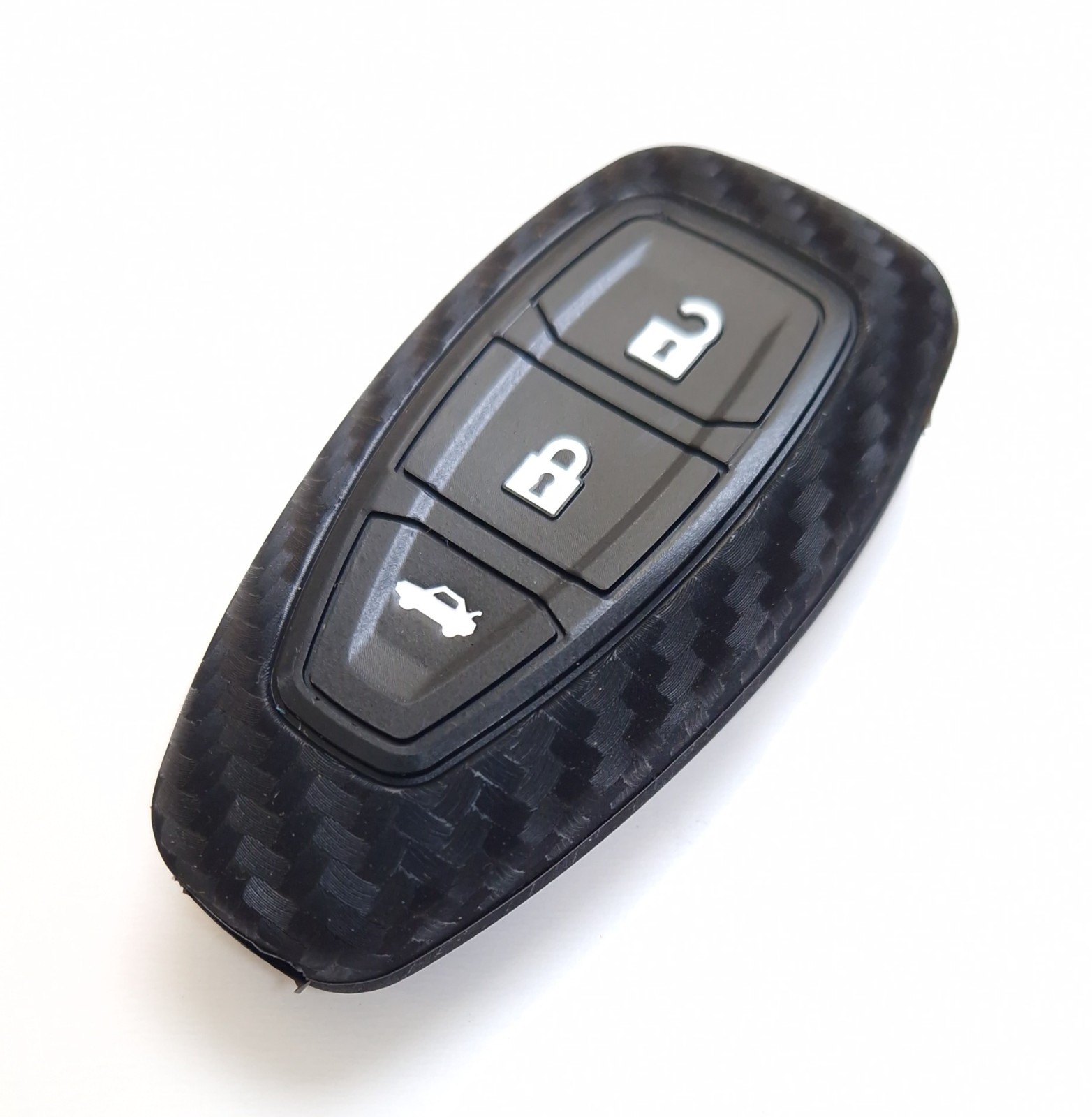 For FORD Key Cover MONDEO FIESTA FOCUS KUGA Remote Keyless Carbon Fibre Silicone