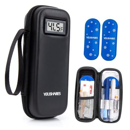 Insulin Cooler Travel Case with Temperature Display - Refrigerated 02 Black