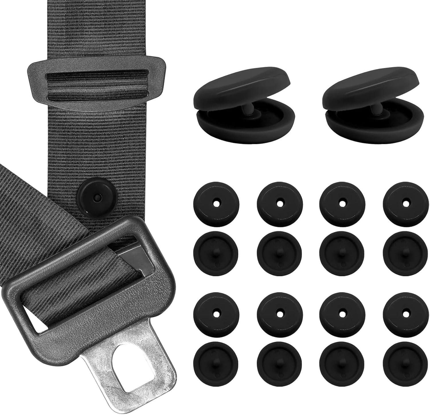 10 Sets Seat Belt Button Stop, Snap-on Seatbelt Stopper Prevent Buckle from Slid
