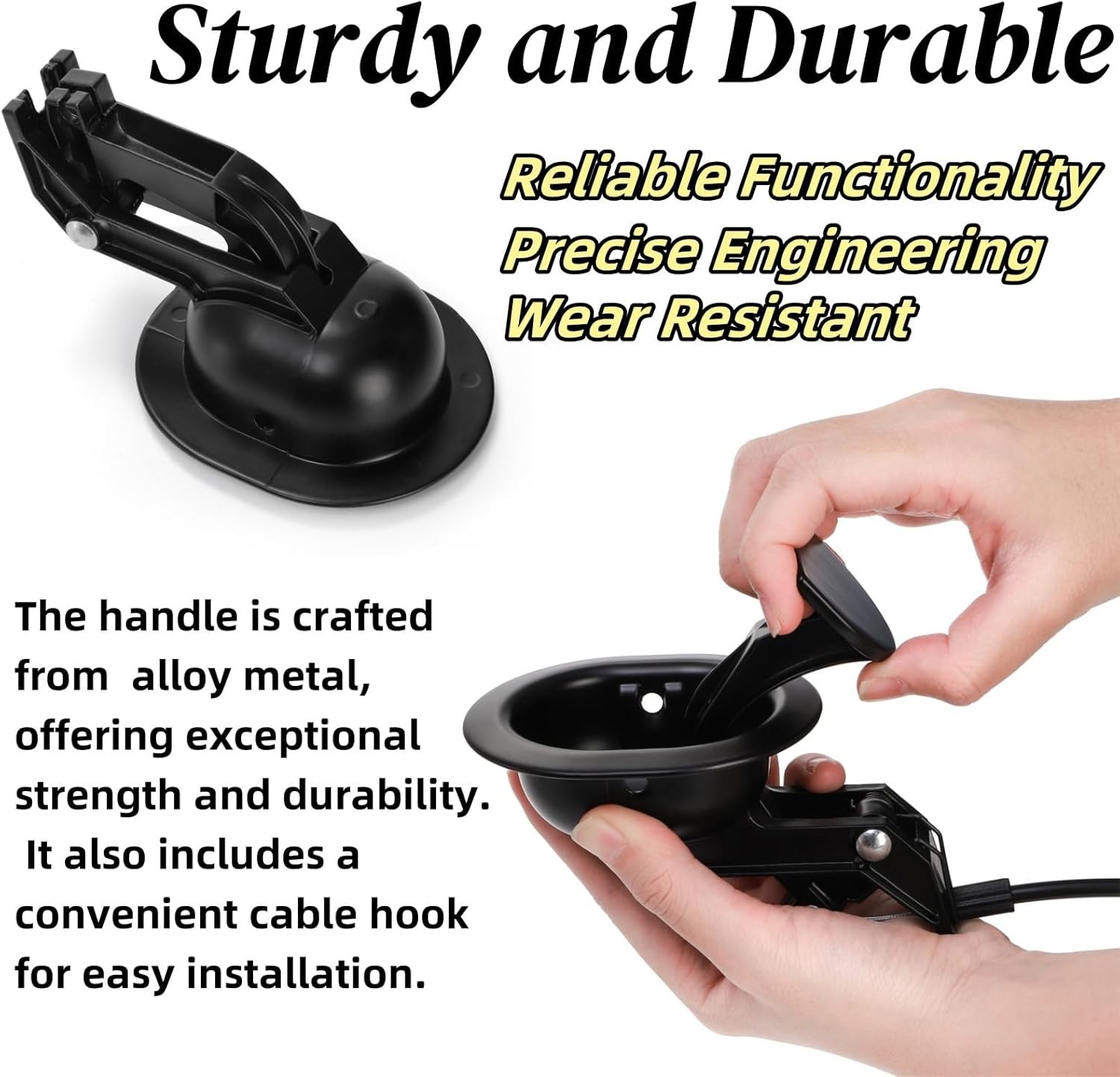 2 Sets of Metal Recliner Release Pull Handle, Universal Heavy Duty Sofa Black