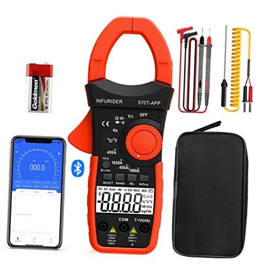 Digital Clamp Meter, Multimeter TRMS 4000 Counts 1000A AC/DC Current Amp Clamp