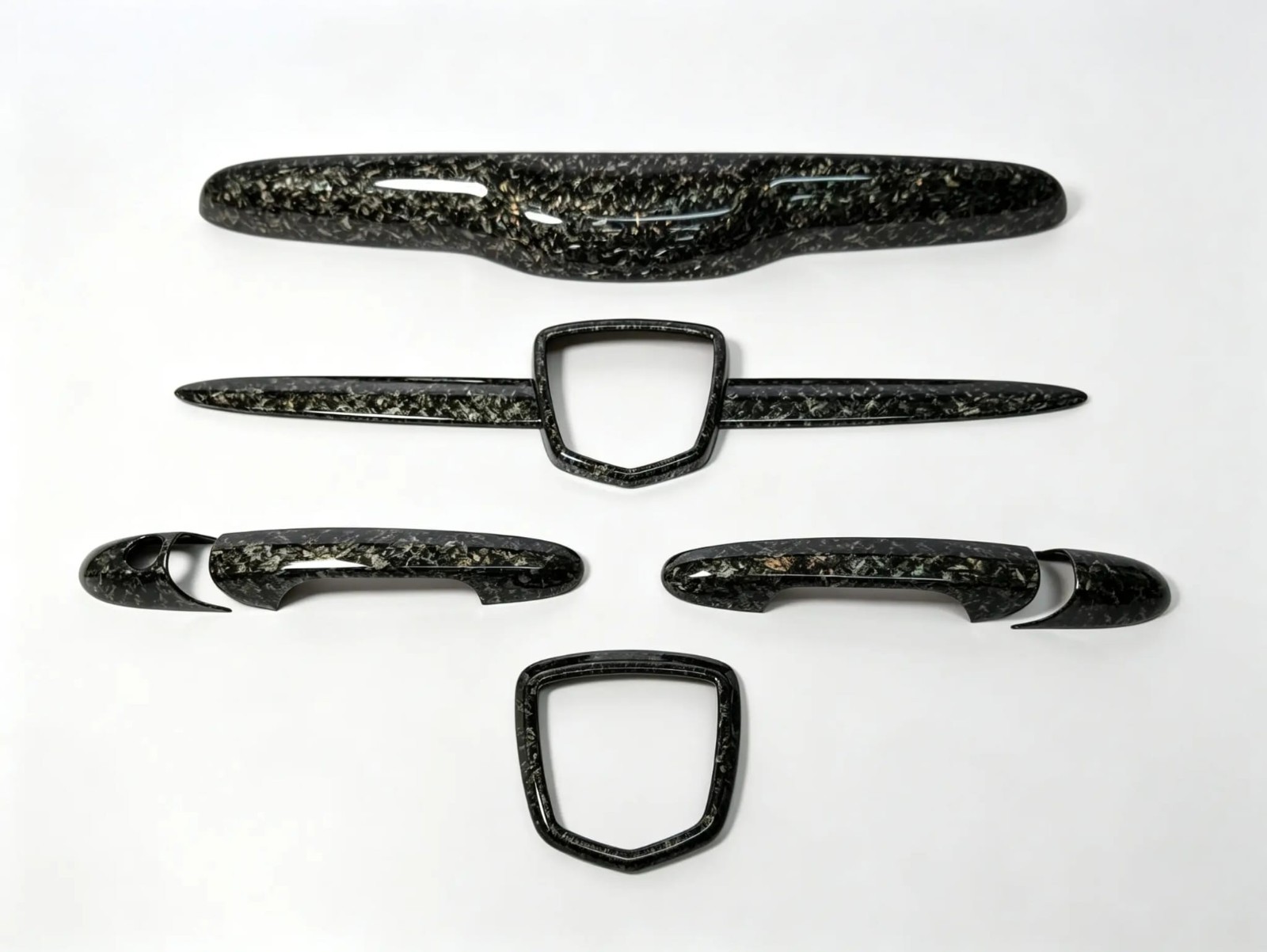NEW FOR FIAT ABARTH FORGED CARBON EFFECT HANDLE COVERS TRIM SET  500 595 695