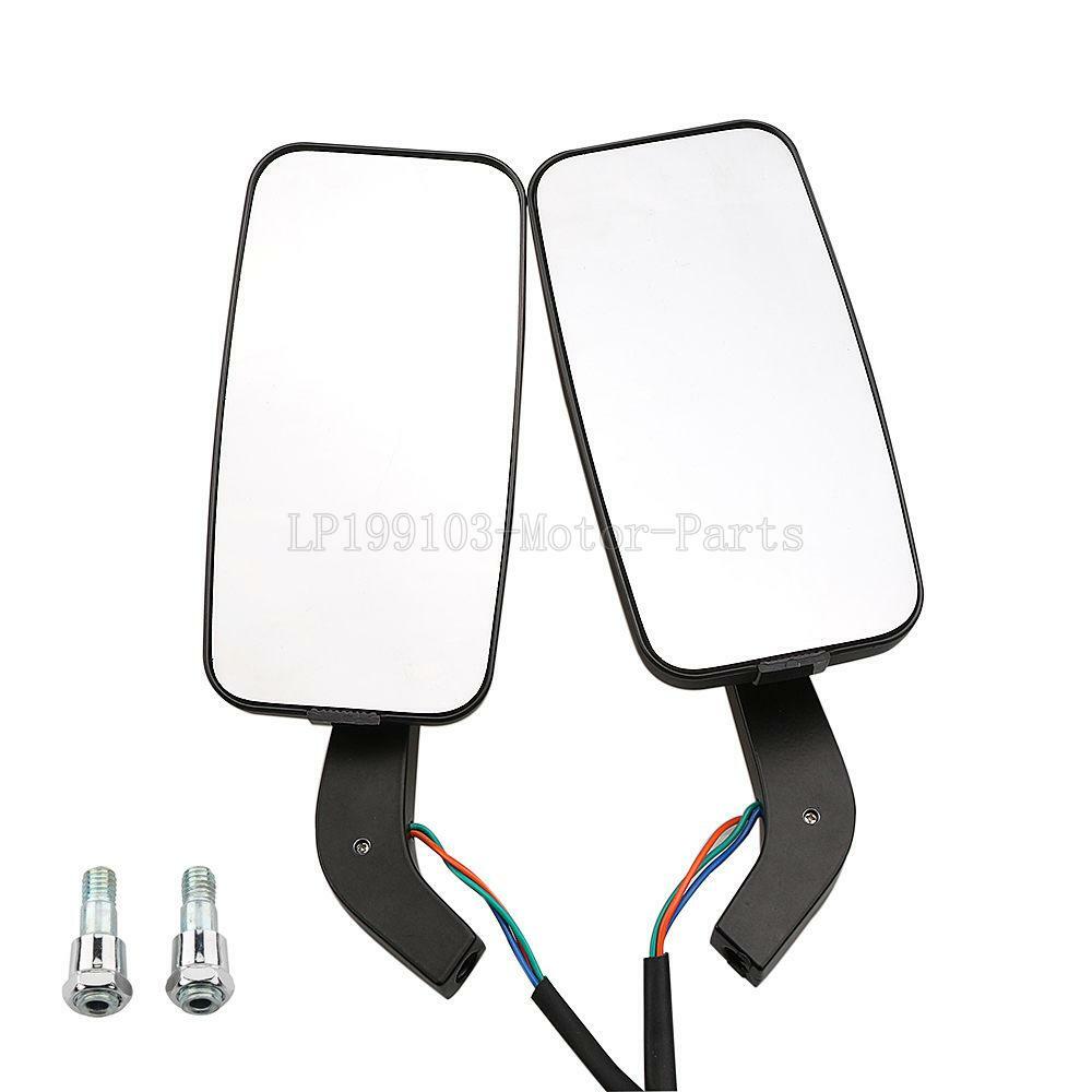 Motorcycle Rearview Mirrors With LED Turn Signal Light For Honda Kawasaki Suzuki