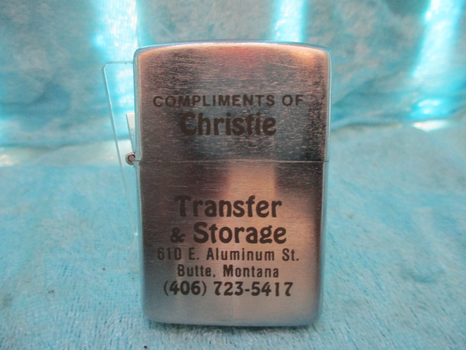 Compliments of Christie Transfer & Storage Butte, Montana Fortune Korea Lighter