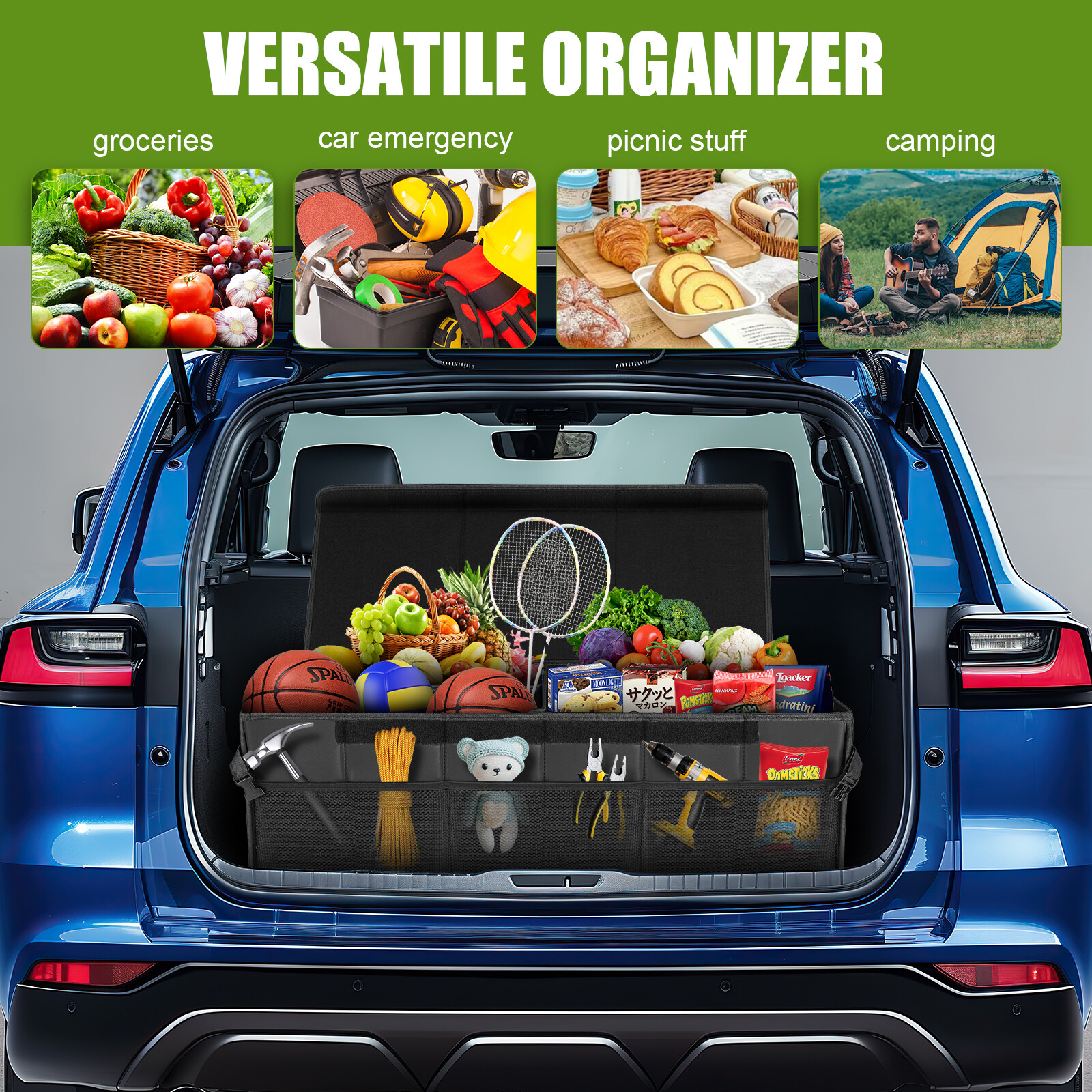 Cargo Storage Box Trunk Organizer Collapsible Folding Bag For Subaru Outback