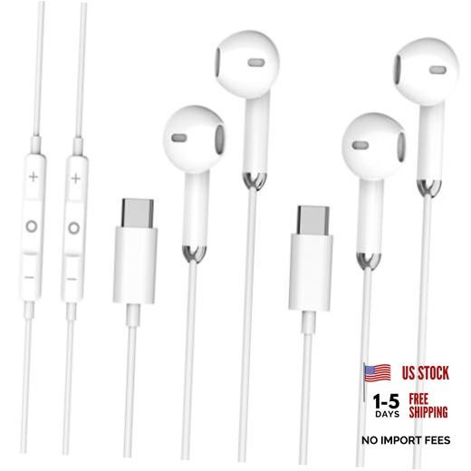 USBC Headphones for iPhone 17 16 15，for Apple Headphones Wired C-White USB C