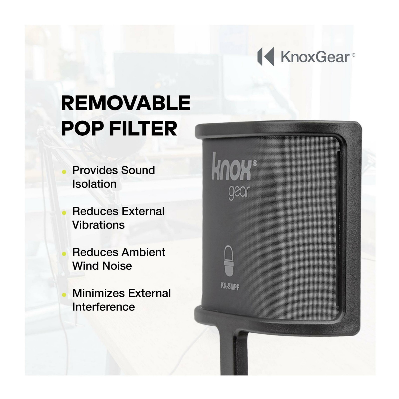Knox Gear Microphone Shock Mount Detachable Pop Filter PRO Audio