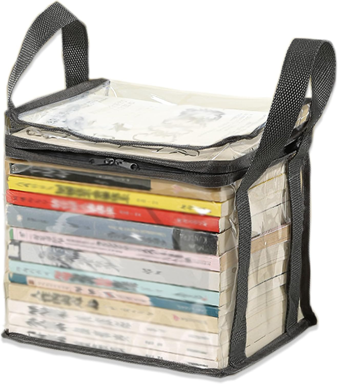 Clear Book Storage Bag Plastic Comic Books Organizer 38x24x32cm/15x9x3inches